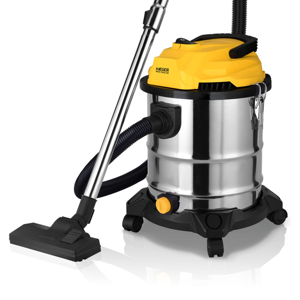Aspirateur de sólidos e líquidos haeger work force 20 - em inox 1200w 20l