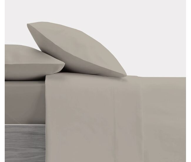 Conjunto de lençóis de design bege liso para cama de 180 cm donegal collections