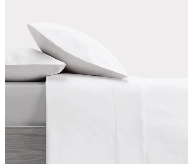 Conjunto de lençóis de design branco liso para cama de 180 cm donegal collections