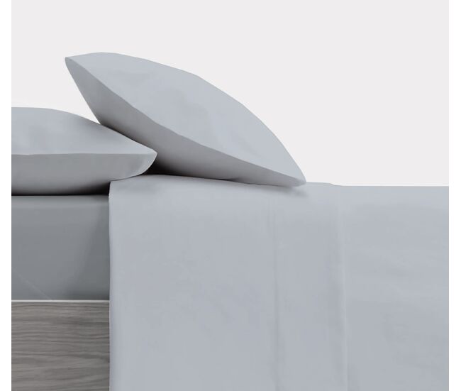 Conjunto de lençóis de design azul liso para cama de 150 cm donegal collections