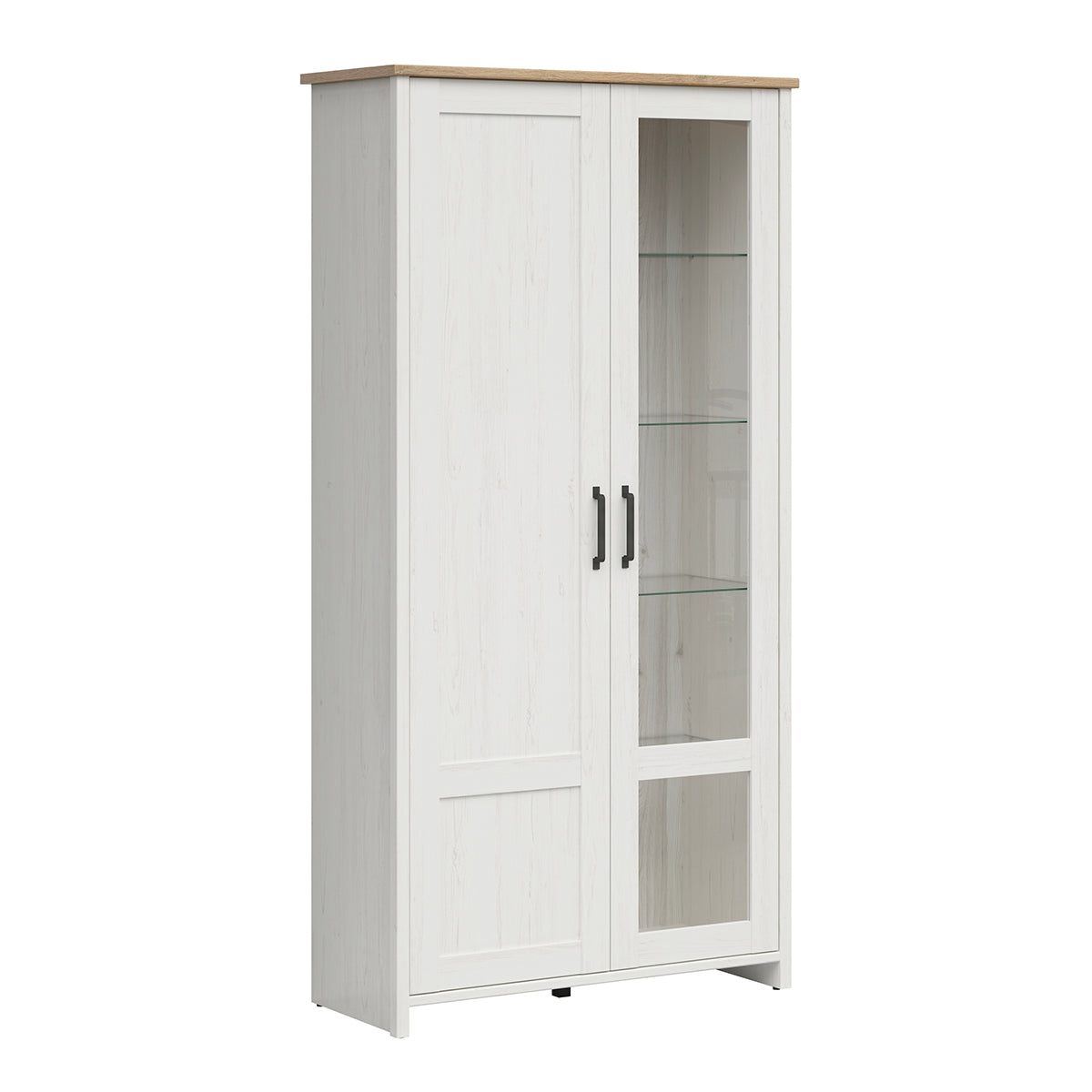 Cômoda 2 portas aksel branco e madeira