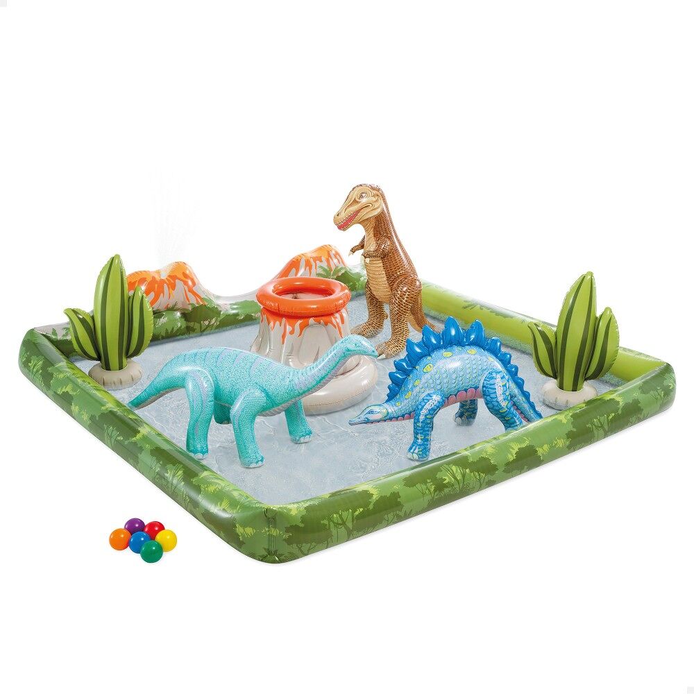Centro de jogos insufláveis para dinossauros aquáticos c/difusor, bolas e insufláveis intex