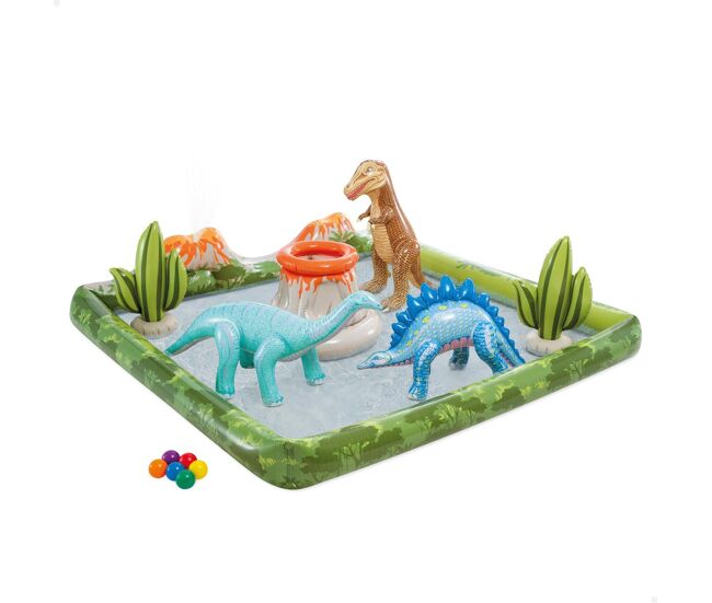Centro de jogos insufláveis para dinossauros aquáticos c/difusor, bolas e insufláveis intex