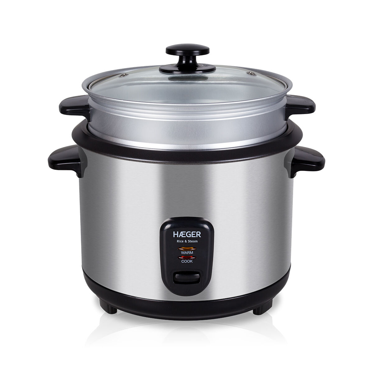Arrozeira électrique haeger rice & steam - 1.8 l, 700w, inox