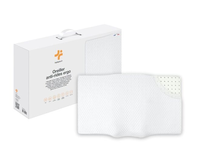 Almofada ergonômica anti-rugas e antizonação ergo extra grande (65 cm), com lados frio-quente