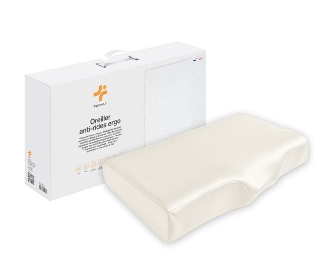 Almofada ergonômica anti-rugas e antiacúfenos ergo extra grande com capa de almofada de seda