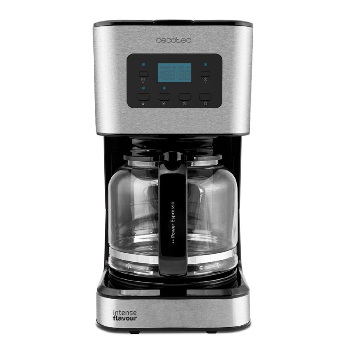 Cecotec Máquina de café de filtro, para 12 chávenas, com acabamentos em aço inoxidável e intensificador de aroma.