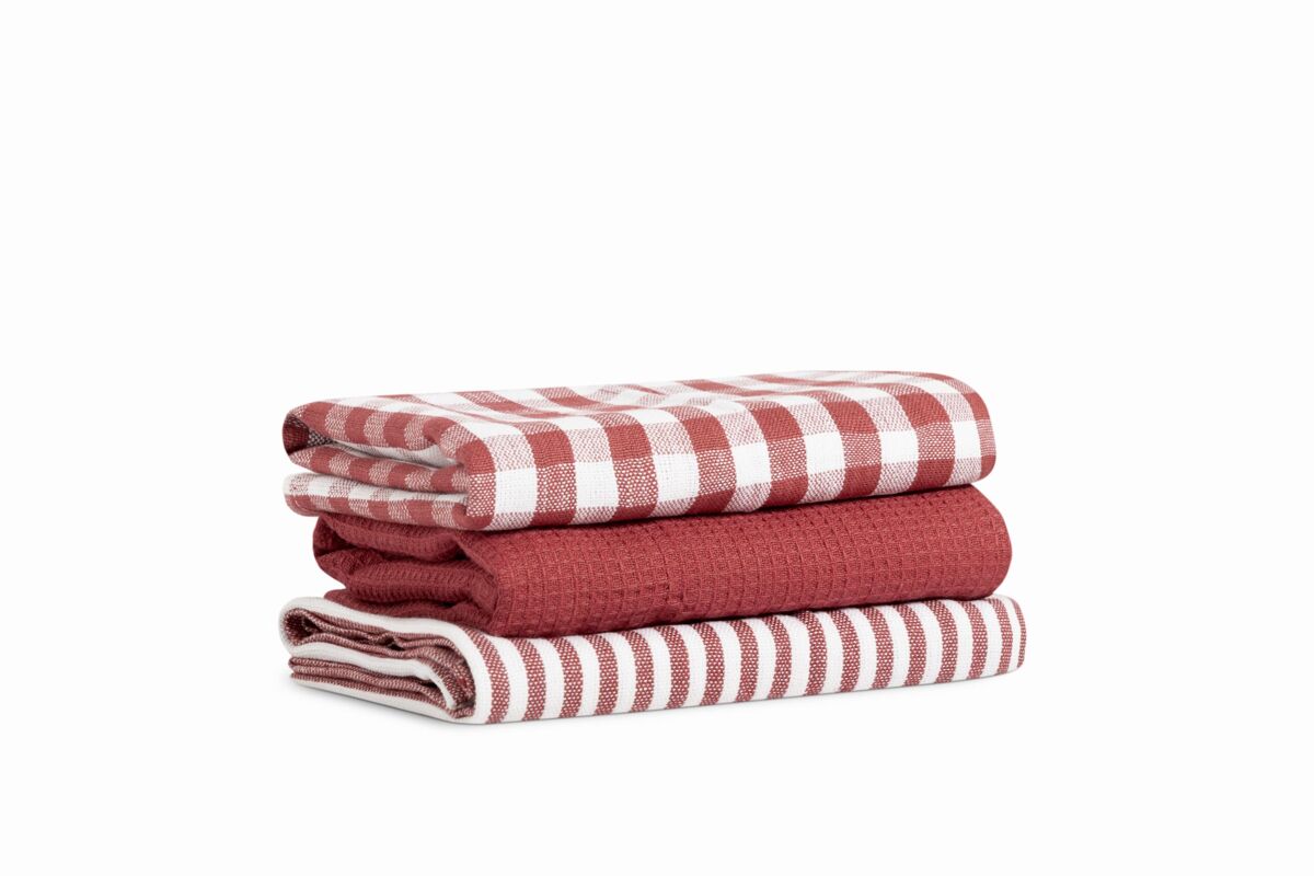 Pack de 3 panos de cozinha 100% algodão