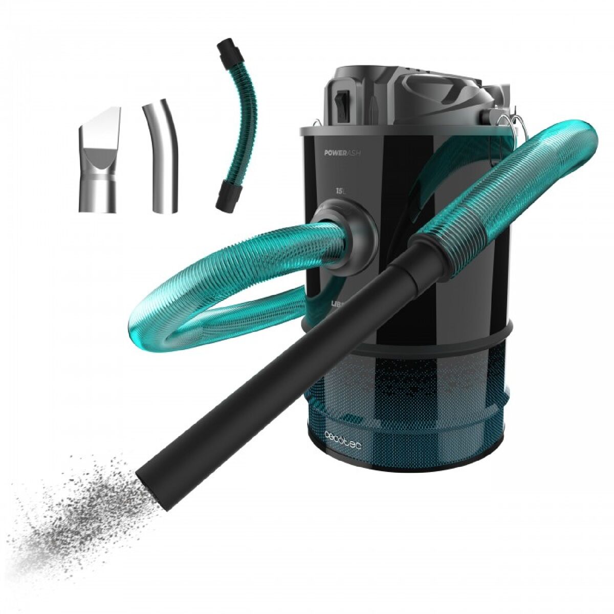 Cecotec Aspirador de cinzas Conga Ash 7000 Liberty de 15 l, 120 W de potência e grande autonomia graças à sua bateria de 18 V.