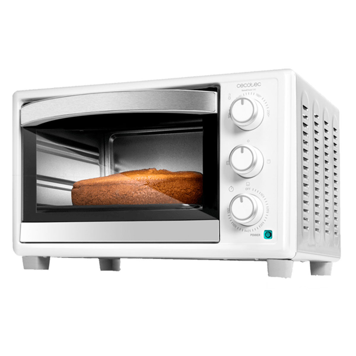 Cecotec mini-forno elétrico multifunções, 23 litros de capacidade e porta com vidro duplo.