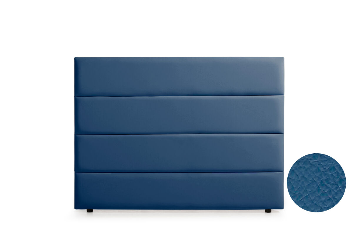 Cabeceira estofada genova pele sintética 220x120x8 cm - azul escuro - moonia