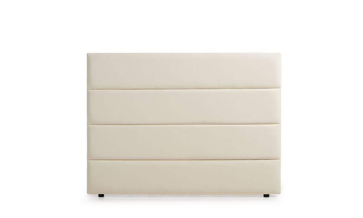 Cabeceira estofada genova pele sintética 210x120x8 cm - branco escuro - moonia