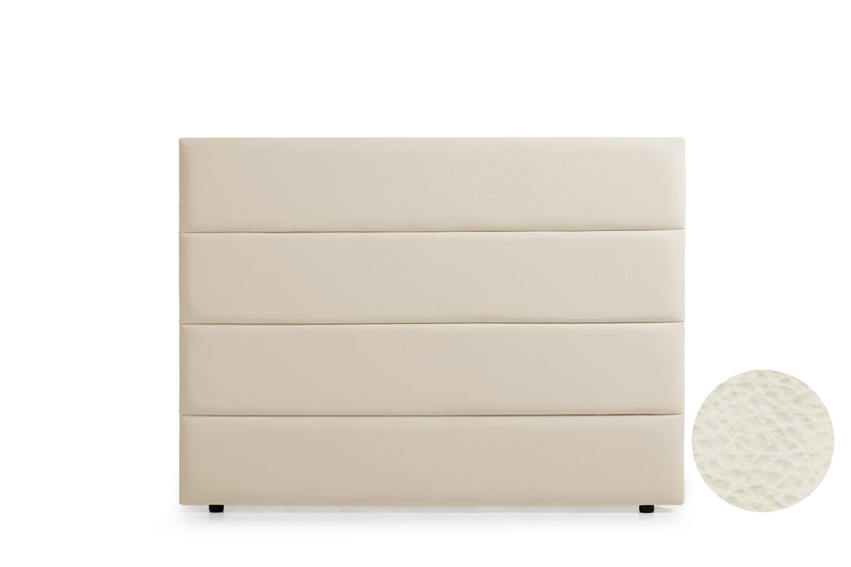 Cabeceira estofada genova pele sintética 170x120x8 cm - branco escuro - moonia