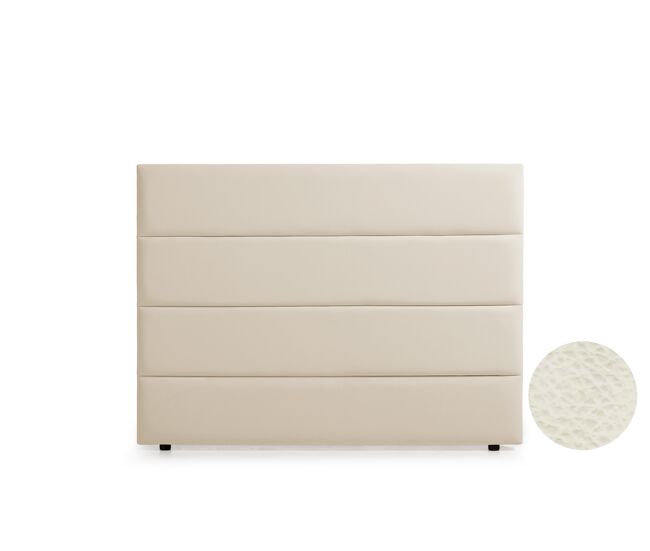 Cabeceira estofada genova pele sintética 170x120x8 cm - branco escuro - moonia