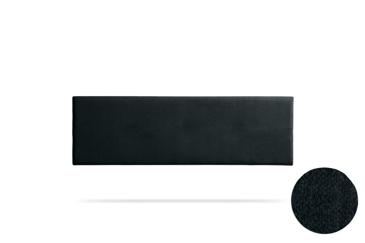 Cabeceira estofada nova aqualine 210x50x5 cm - preto - moonia