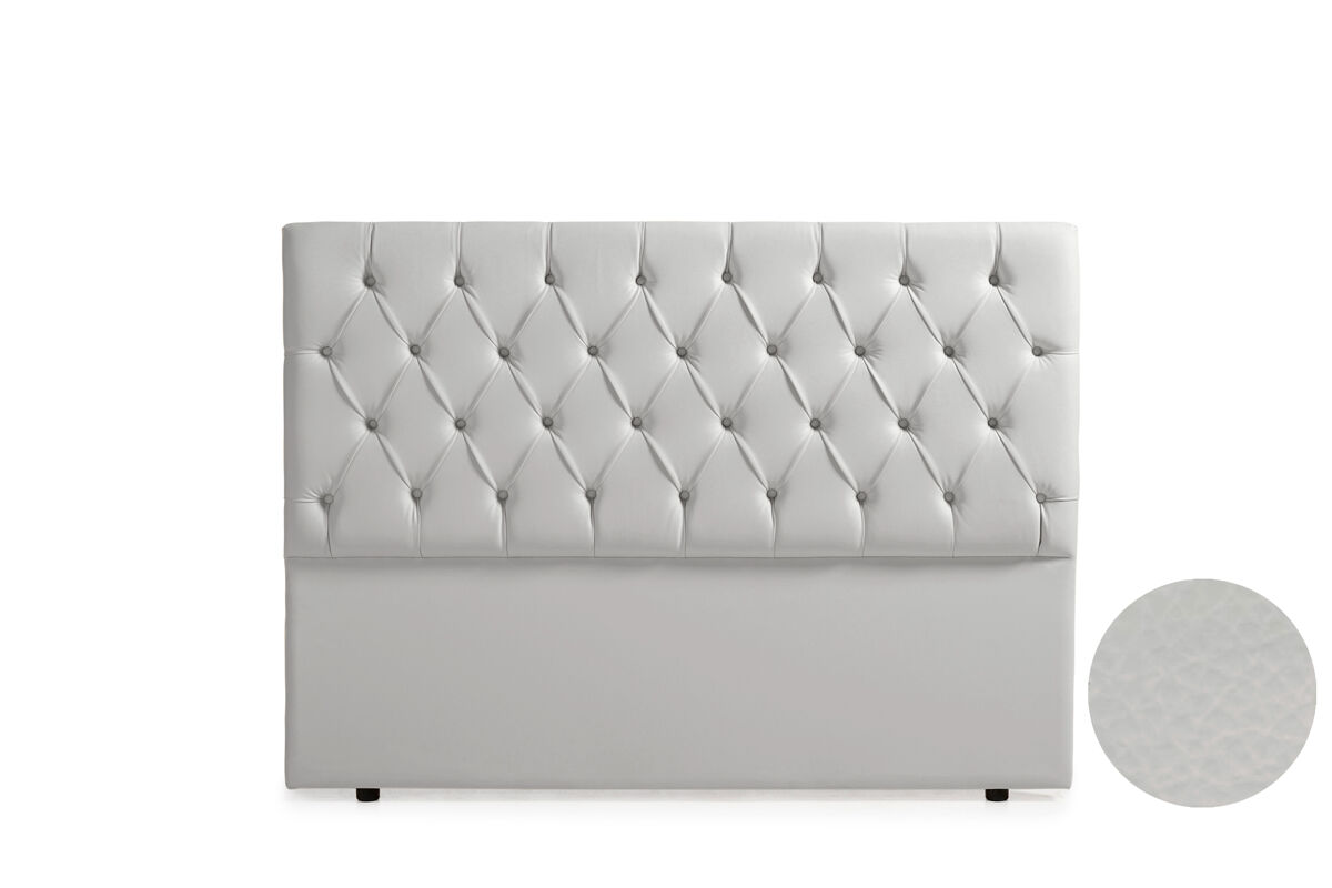 Cabeceira estofada capri pele sintética 190x120x12 cm - cinza claro - moonia