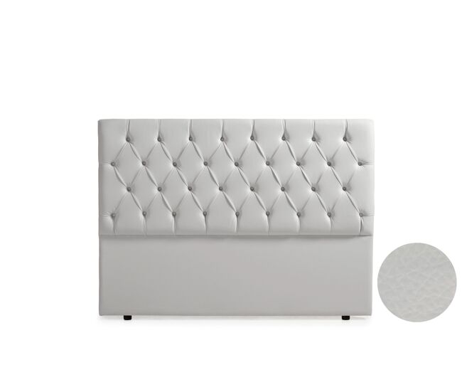 Cabeceira estofada capri pele sintética 190x120x12 cm - cinza claro - moonia