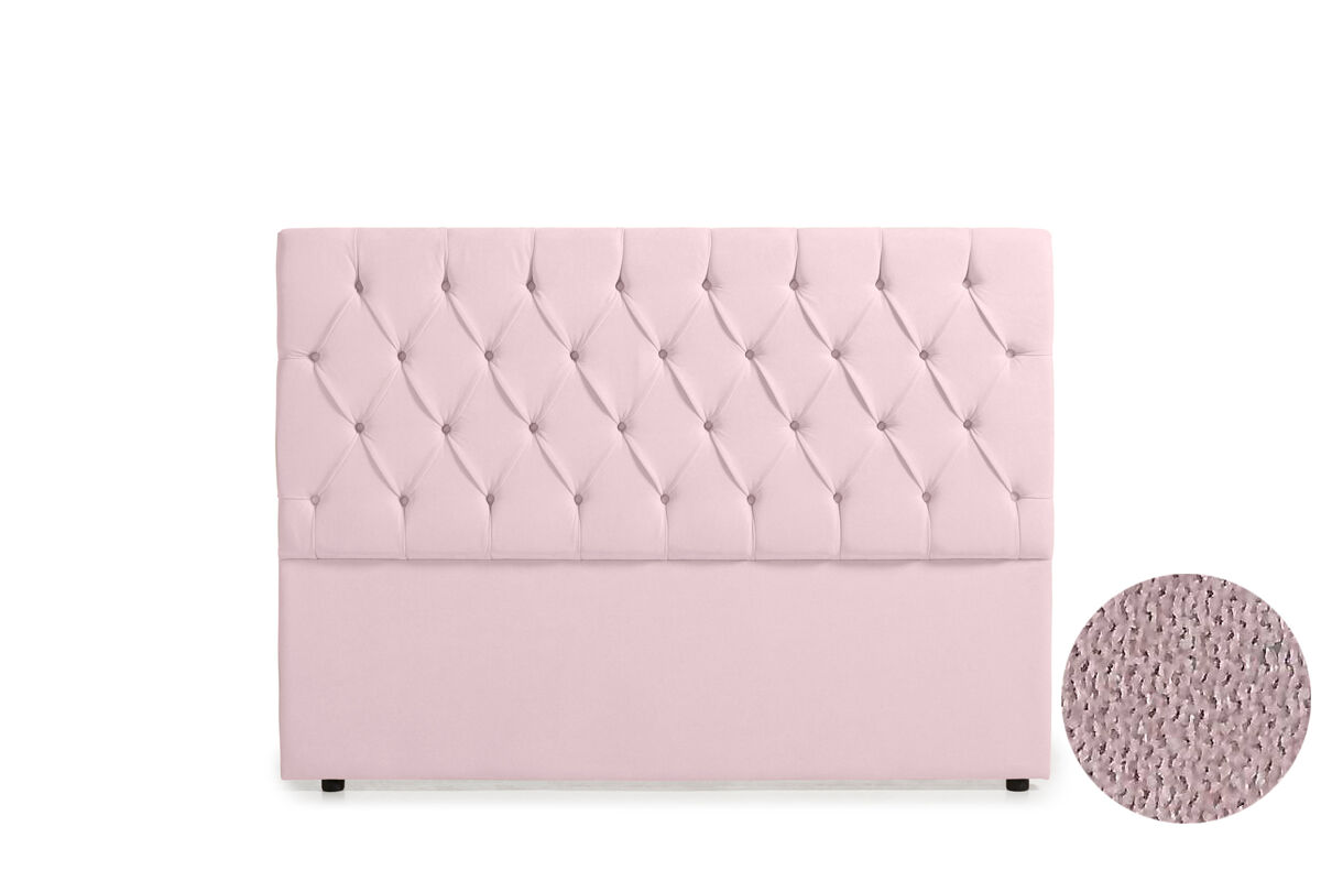 Cabeceira estofada capri aqualine 170x120x12 cm - rosa claro - moonia