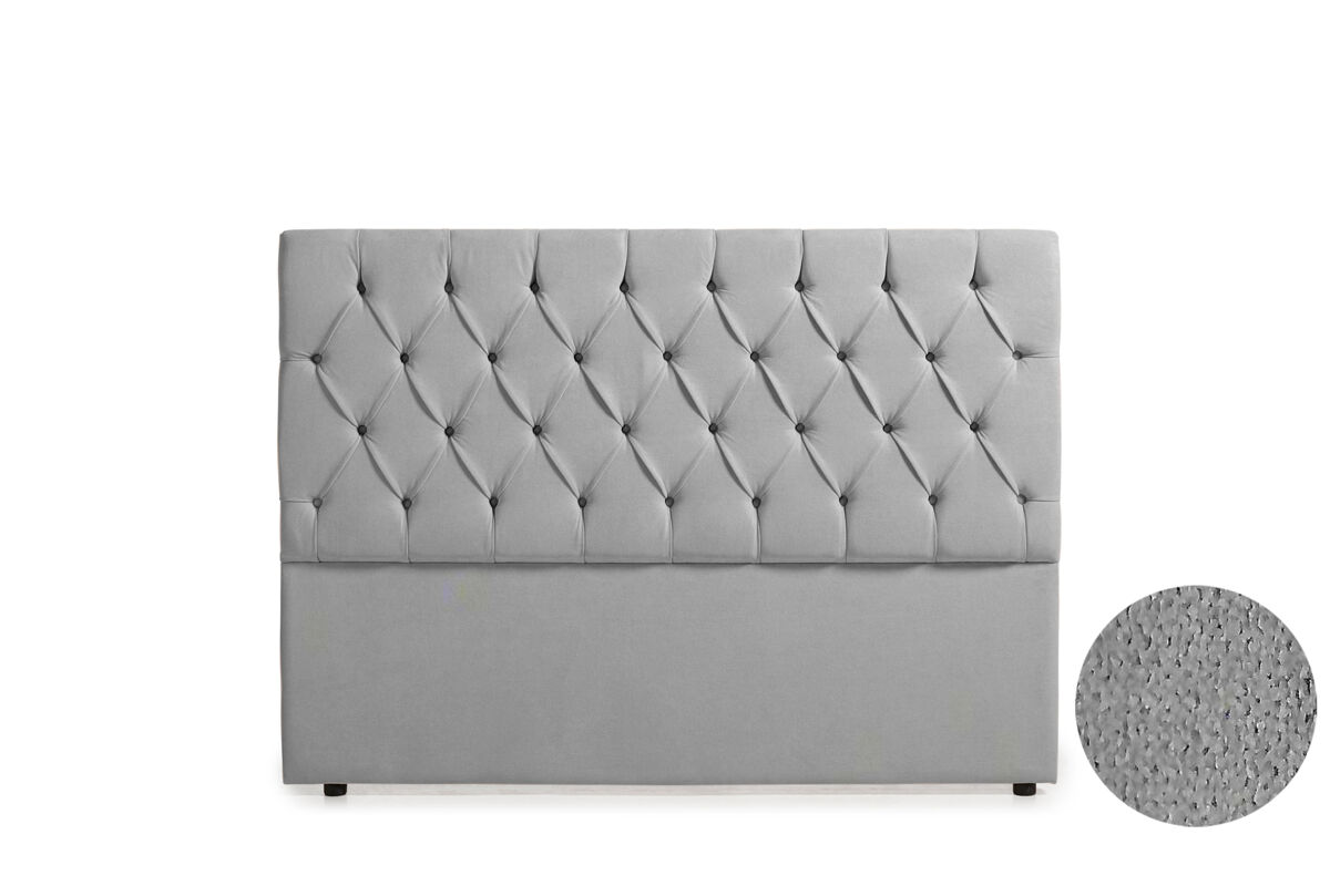 Cabeceira estofada capri aqualine 210x120x12 cm - cinzento claro - moonia