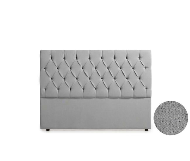 Cabeceira estofada capri aqualine 210x120x12 cm - cinzento claro - moonia
