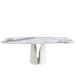 ANGEL CERDA Tabela de jantar barril oval mármore porcelânico e aço branco 238x110 ANGEL CERDA Tabela de jantar barril oval mármore porcelânico e aço branco 238x110 Branco