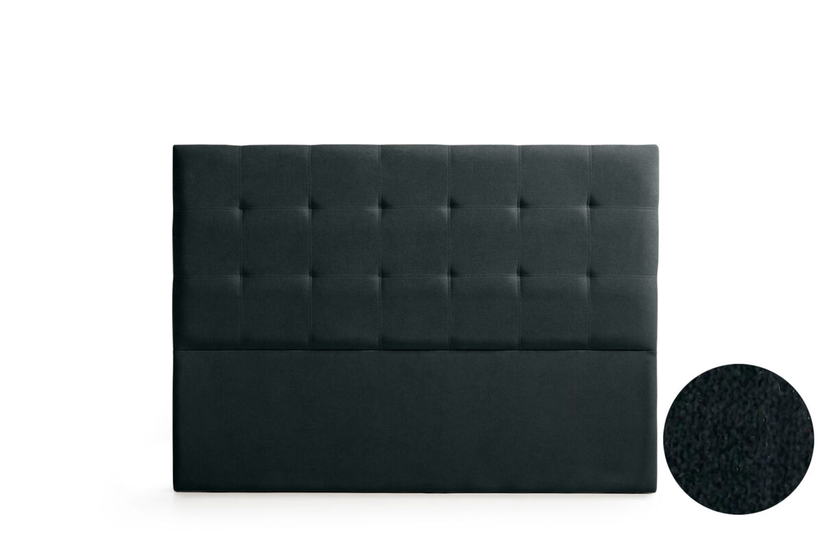 Cabeceira estofada astoria aqualine 170x120x8 cm - preto - moonia