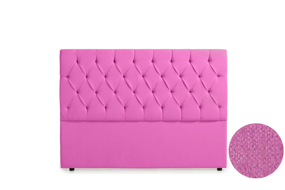 Cabeceira estofada capri aqualine 210x120x12 cm - fúcsia - moonia