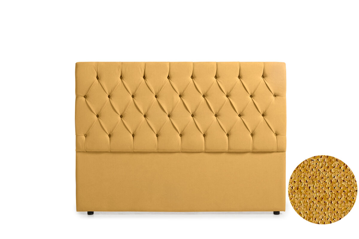 Cabeceira estofada capri aqualine 160x120x12 cm - mostarda - moonia