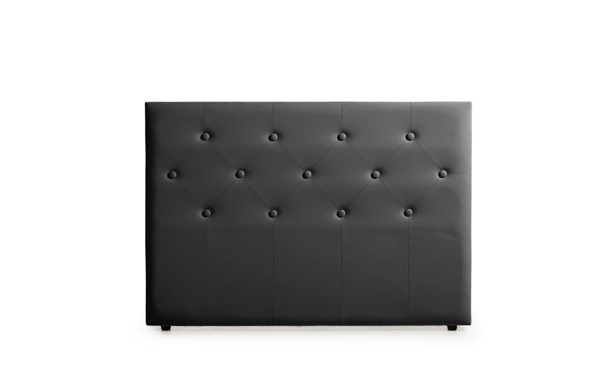 Cabeceira estofada victoria pele sintética 210x115x12 cm - cinza escuro - moonia