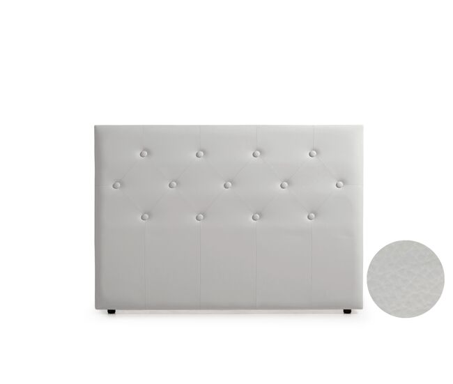 Cabeceira estofada victoria pele sintética 190x115x12 cm - cinza claro - moonia