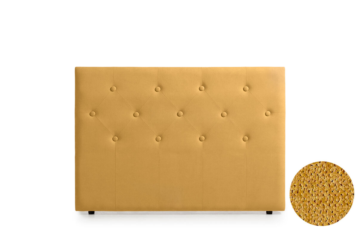 Cabeceira estofada victoria aqualine 220x115x12 cm - mostarda - moonia