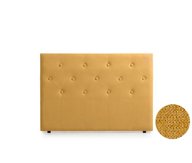 Cabeceira estofada victoria aqualine 220x115x12 cm - mostarda - moonia