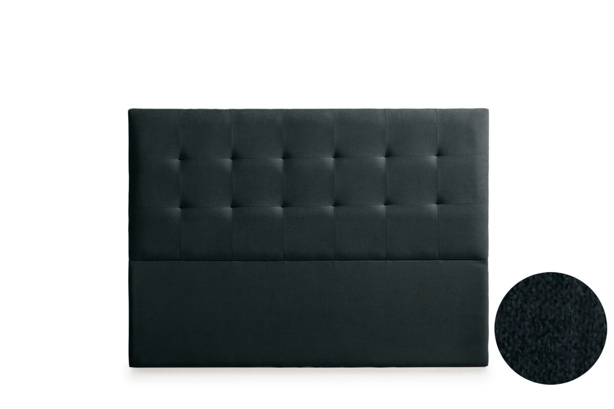 Cabeceira estofada atenea aqualine 115x120x8 cm - preto - moonia