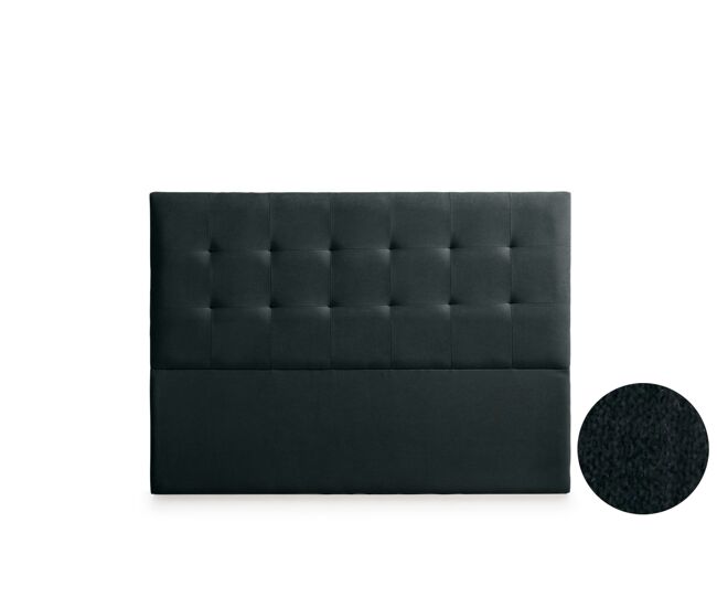 Cabeceira estofada atenea aqualine 115x120x8 cm - preto - moonia