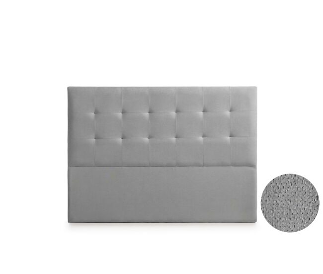 Cabeceira estofada atenea aqualine 190x120x8 cm - cinzento claro - moonia