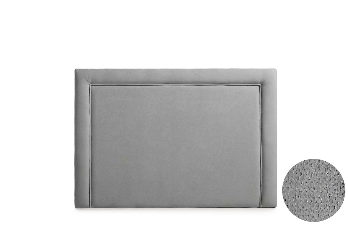 Cabeceira estofada regina aqualine 220x115x5 cm - cinzento claro - moonia