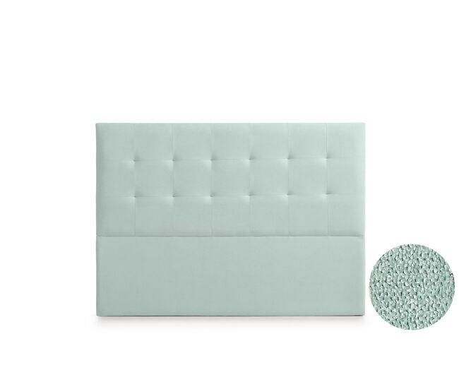 Cabeceira estofada atenea aqualine 100x120x8 cm - verde água - moonia