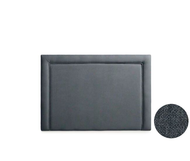 Cabeceira estofada regina aqualine 220x115x5 cm - cinza escuro - moonia
