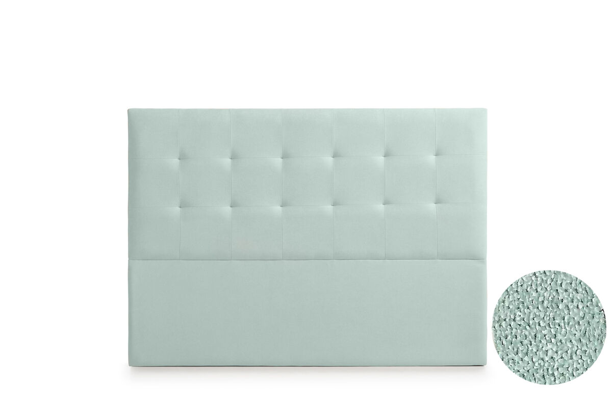 Cabeceira estofada atenea aqualine 115x120x8 cm - verde água - moonia