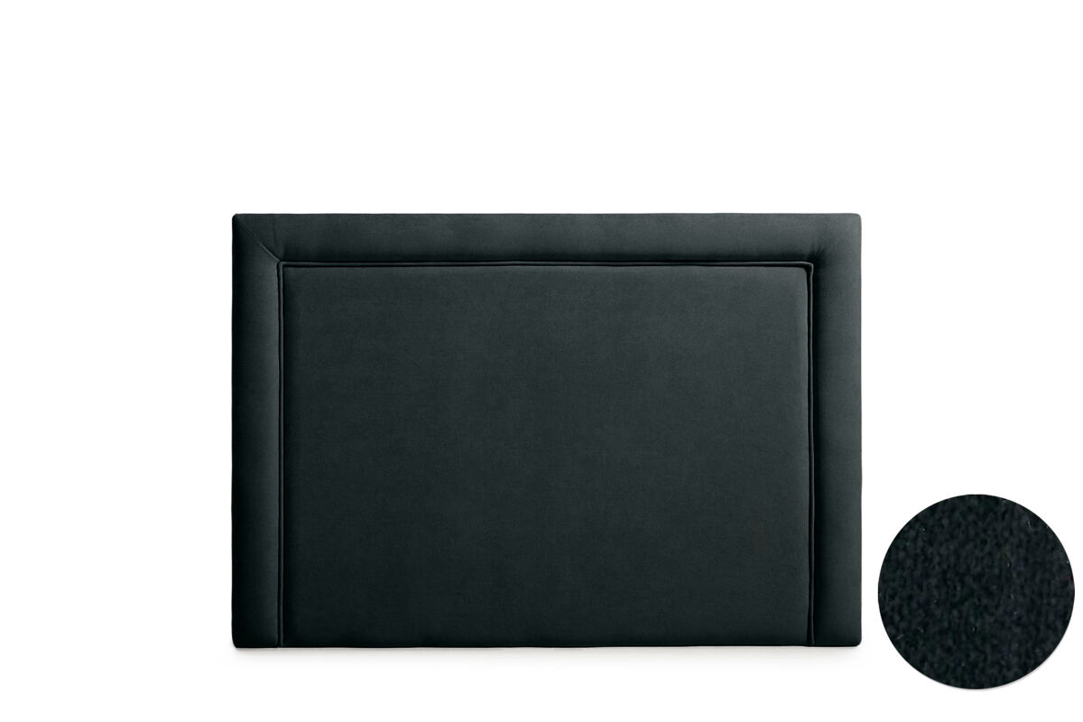 Cabeceira estofada regina aqualine 145x115x5 cm - preto - moonia