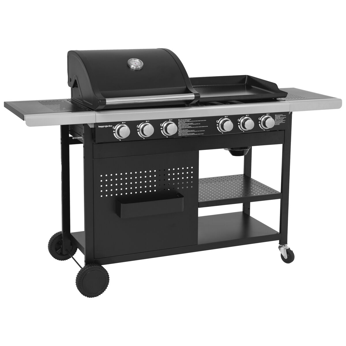 Vesuvio duo barbecue a gás - 3 queimadores + plancha 3 queimadores