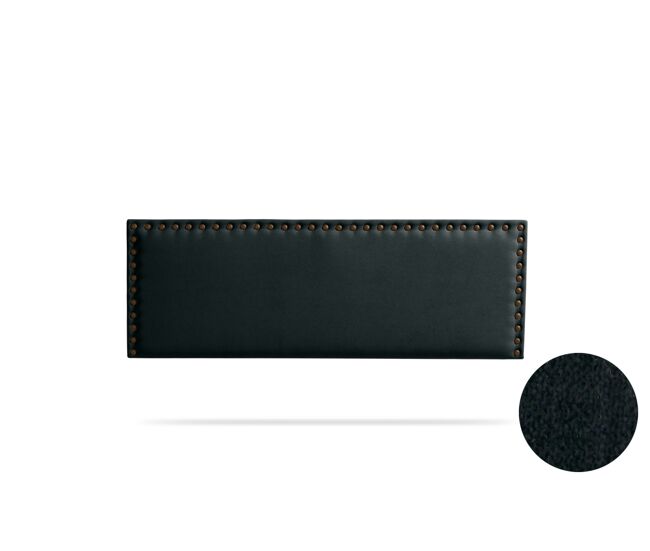 Cabeceira estofada modena aqualine 190x55x8 cm - preto - moonia