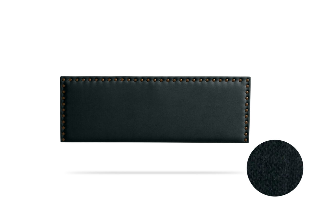 Cabeceira estofada modena aqualine 170x55x8 cm - preto - moonia
