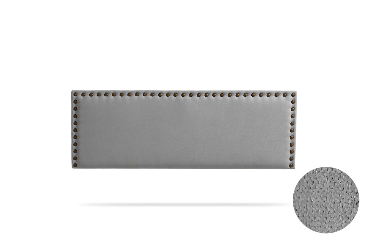 Cabeceira estofada modena aqualine 190x55x8 cm - cinzento claro - moonia