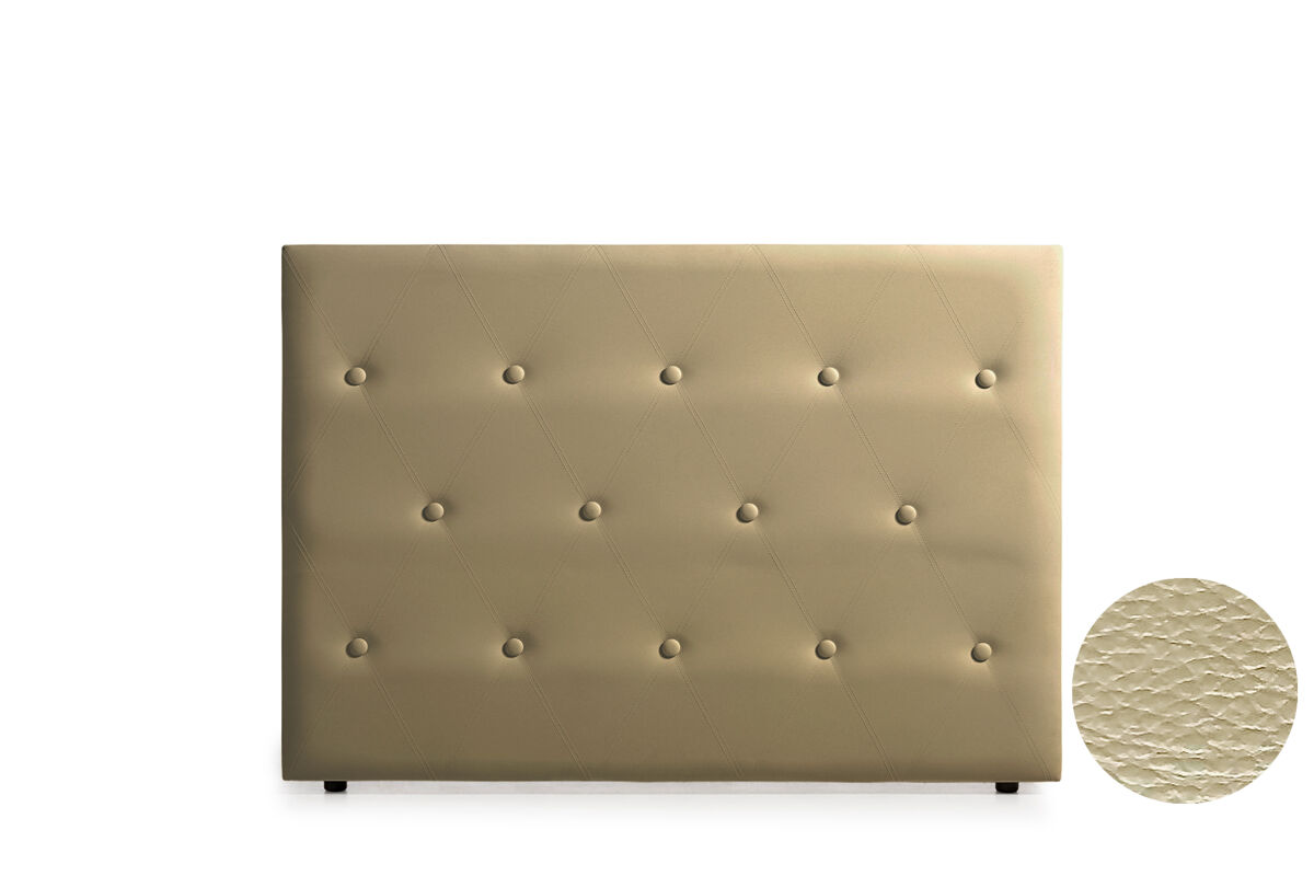 Cabeceira estofada venice pele sintética 190x115x12 cm - dourado - moonia