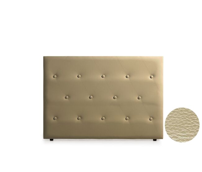 Cabeceira estofada venice pele sintética 190x115x12 cm - dourado - moonia