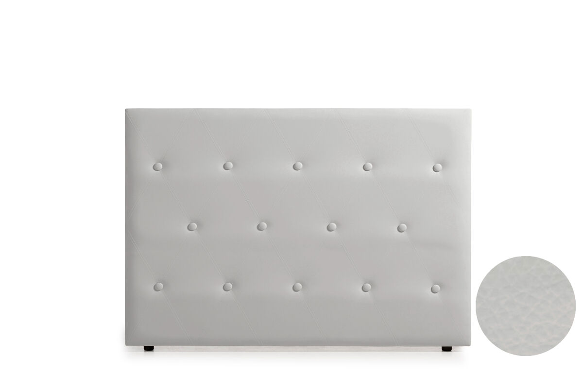 Cabeceira estofada venice pele sintética 100x115x12 cm - castanho claro - moonia