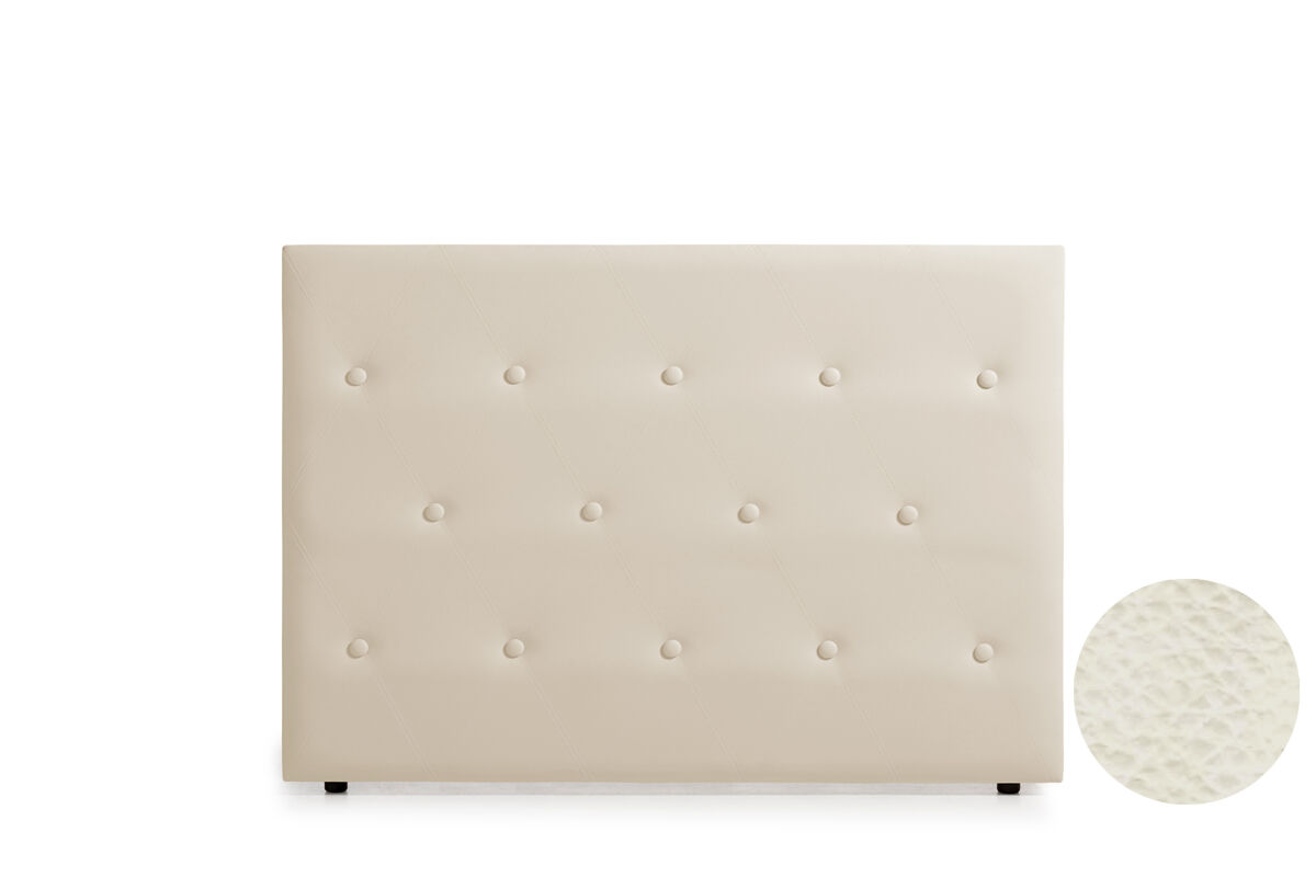 Cabeceira estofada venice pele sintética 130x115x12 cm - branco escuro - moonia