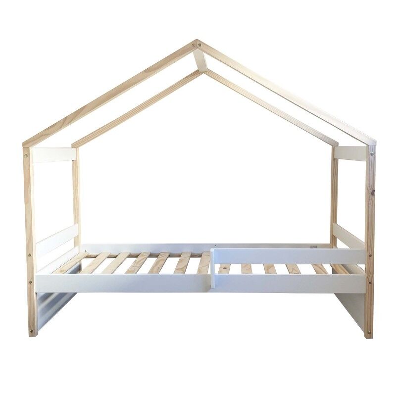 Cama com grades de madeira blanche 90x190cm