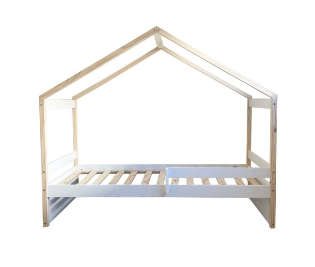 Cama com grades de madeira blanche 90x190cm